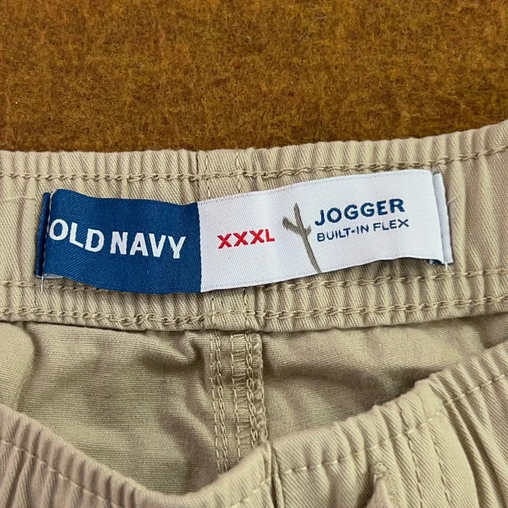 Old Navy Mens XXXL Tan Khaki Built-In Flex Jogger Shorts NWT